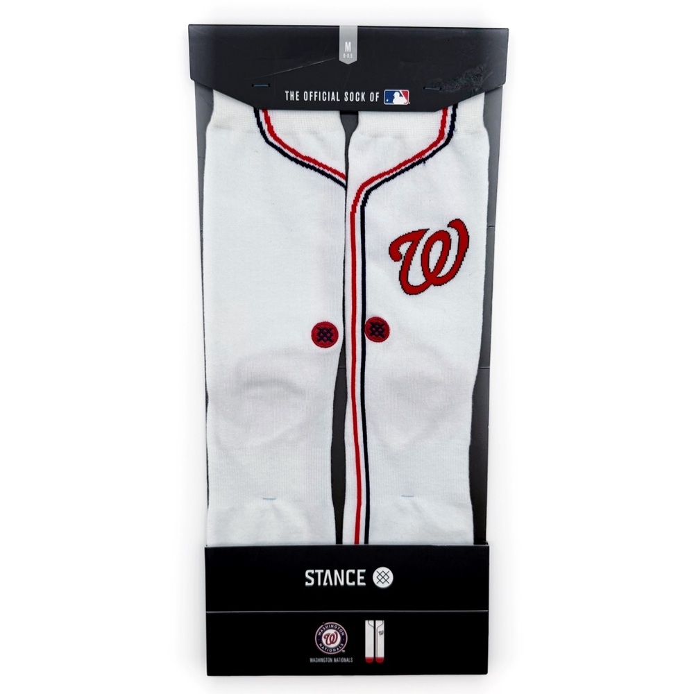 Stance Washington Nationals Home Jersey Crew Socks Medium Mens Womens MLB Gift